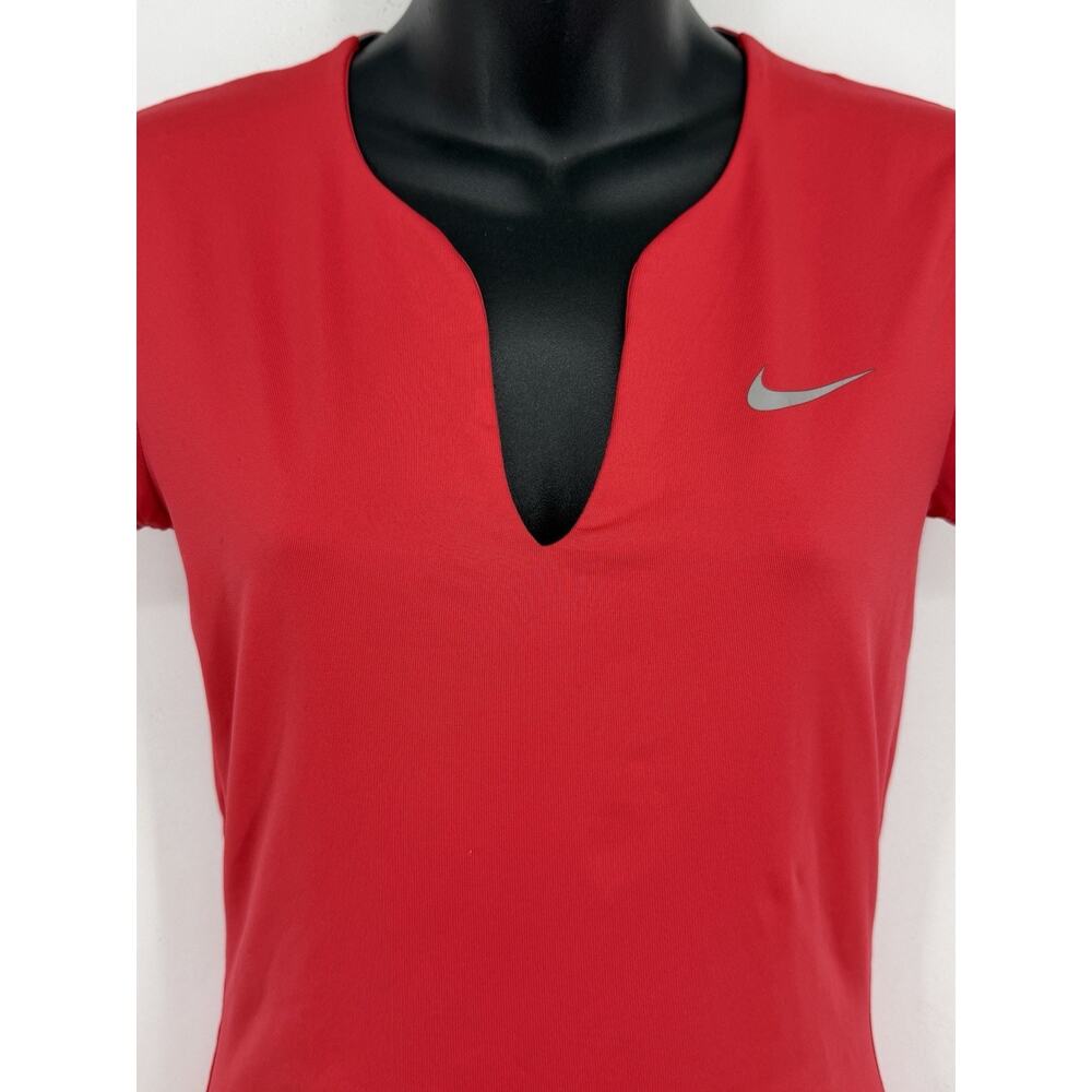 Nike Womens Hot Pink Dri Fit Split Neck Active Top Small Y2K Yoga 2000s Bright - Picture 3 of 10